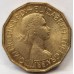 GREAT BRITAIN UK 1953 . THREEPENCE . VARIETY . SPOTS ON OBVERSE